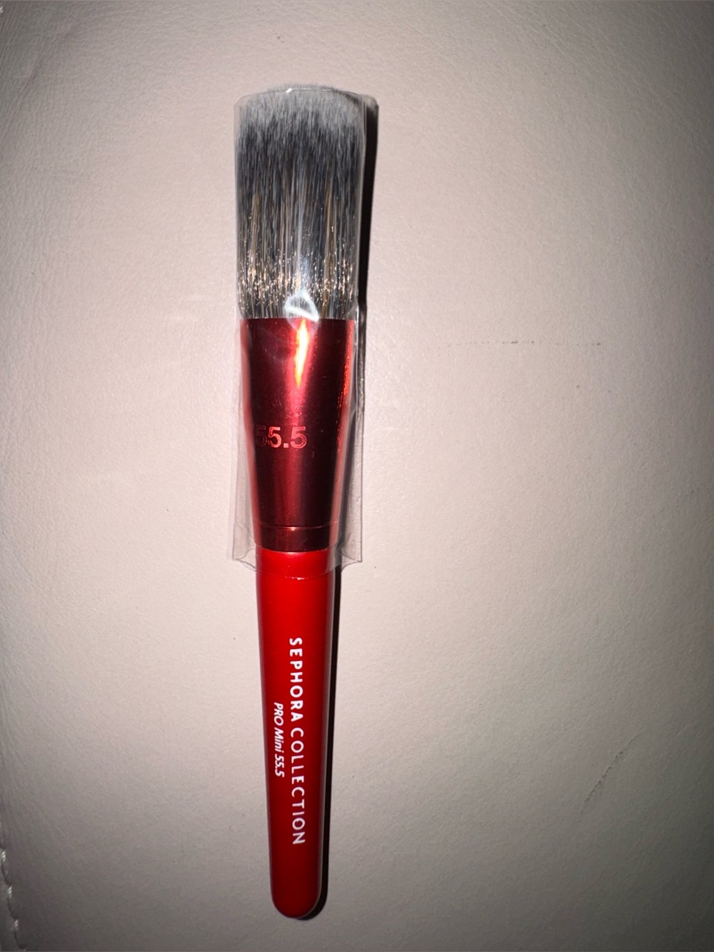 Sephora collection Rouge Travel Makeup Brush in Metallic Red PRO Mini 55.5